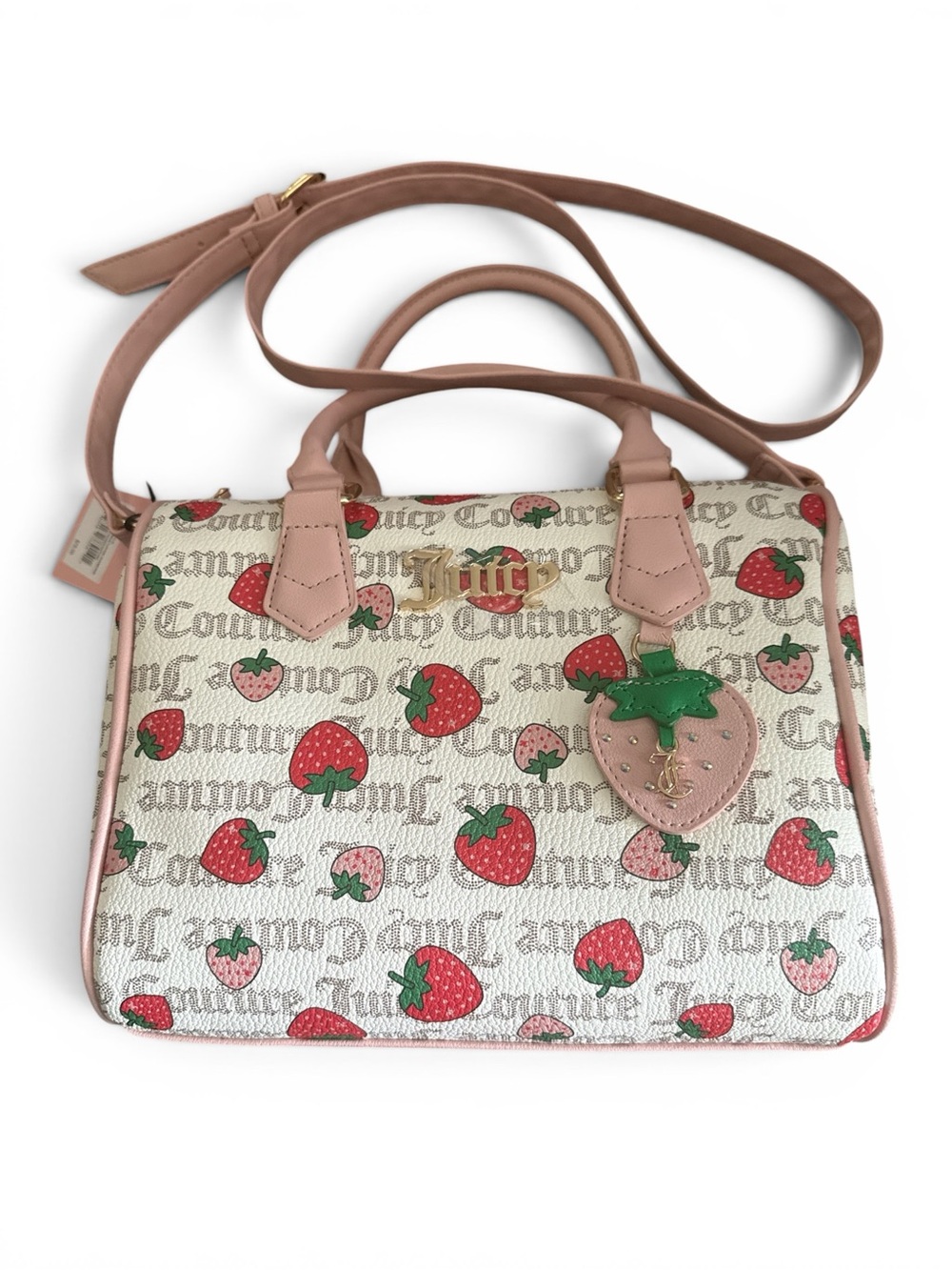 2 for 1 - Juicy Couture Pink Strawberry Print Satchel and a small handbag. NWT - Picture 3 of 8